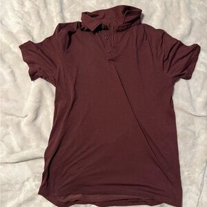 Lulu Lemon Men's Burgundy Polo Shirt